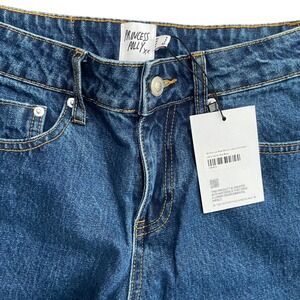 Princess Polly Straight Leg Jeans Mid‎ Wash Blue Denim Low Rise Size 2